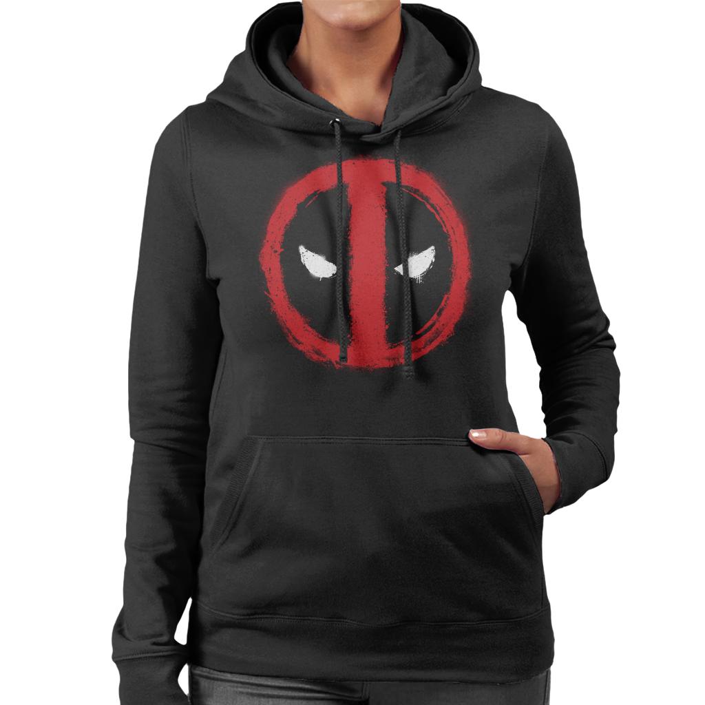 Marvel Deadpool Spray Paint Graffiti Logo Women's Hooded product image 1