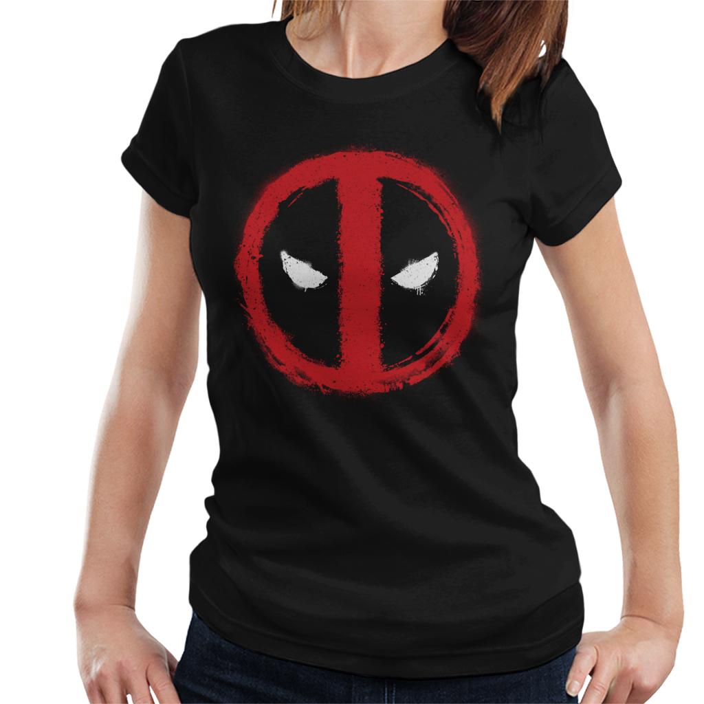 Marvel Deadpool Spray Paint Graffiti Logo Women's T-Shirt product image 1
