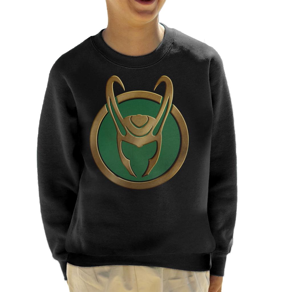 Marvel Loki Gold Horns Helmet Logo Kid's Sweatshirt product image 1