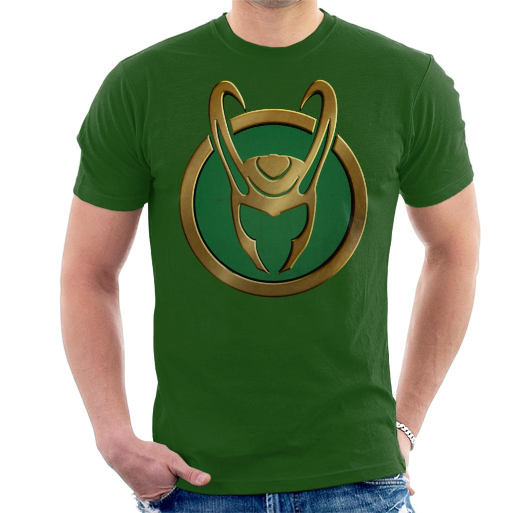 Marvel Loki Gold Horns Helmet Logo Men's T-Shirt product image 8