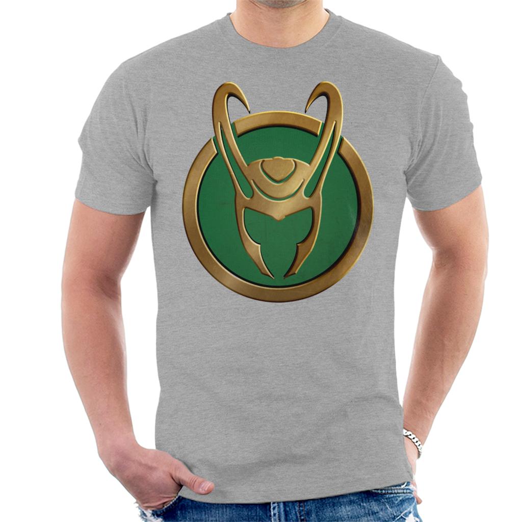Marvel Loki Gold Horns Helmet Logo Men's T-Shirt product image 4