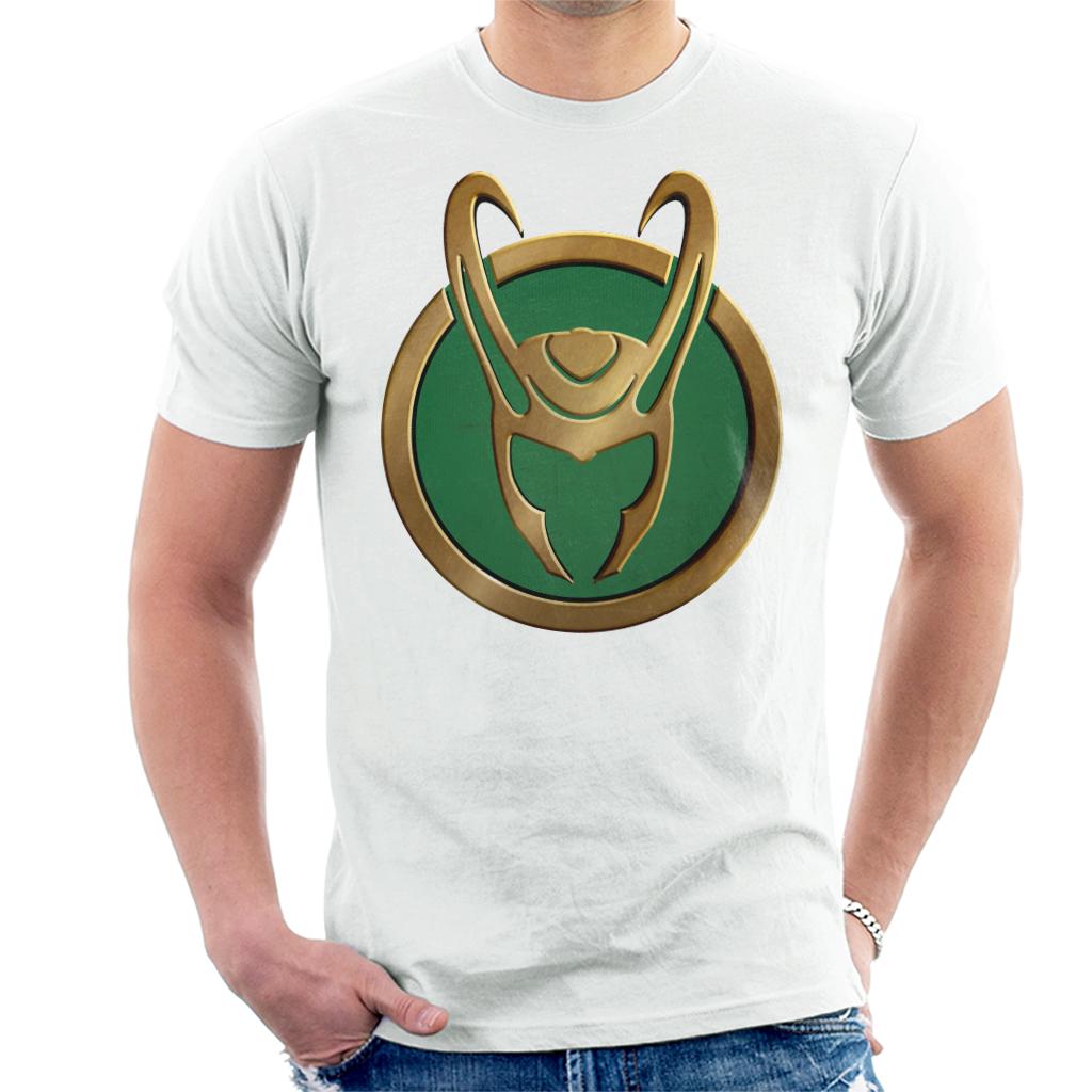 Marvel Loki Gold Horns Helmet Logo Men's T-Shirt product image 6