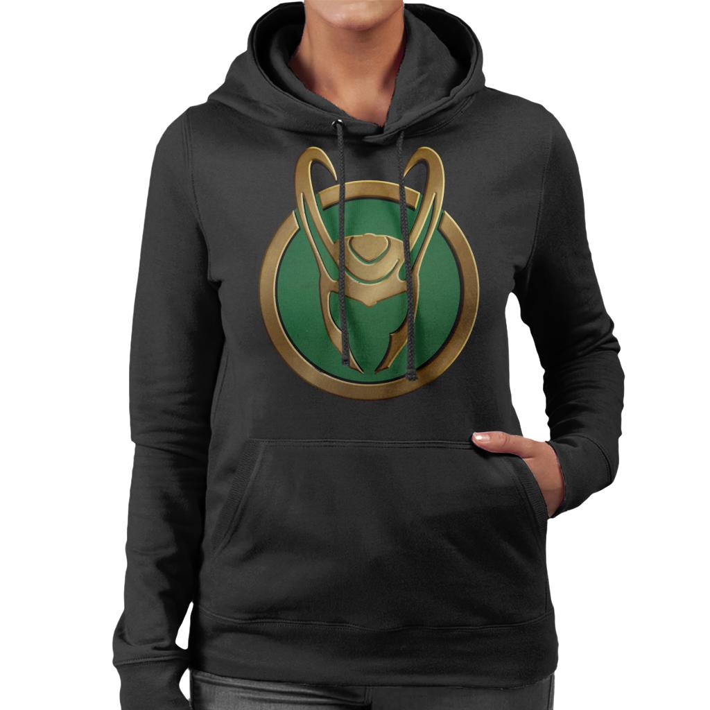 Marvel Loki Gold Horns Helmet Logo Women's Hooded Sweatshirt product image 1