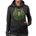 Marvel Loki Gold Horns Helmet Logo Women's Hooded Sweatshirt product image 1