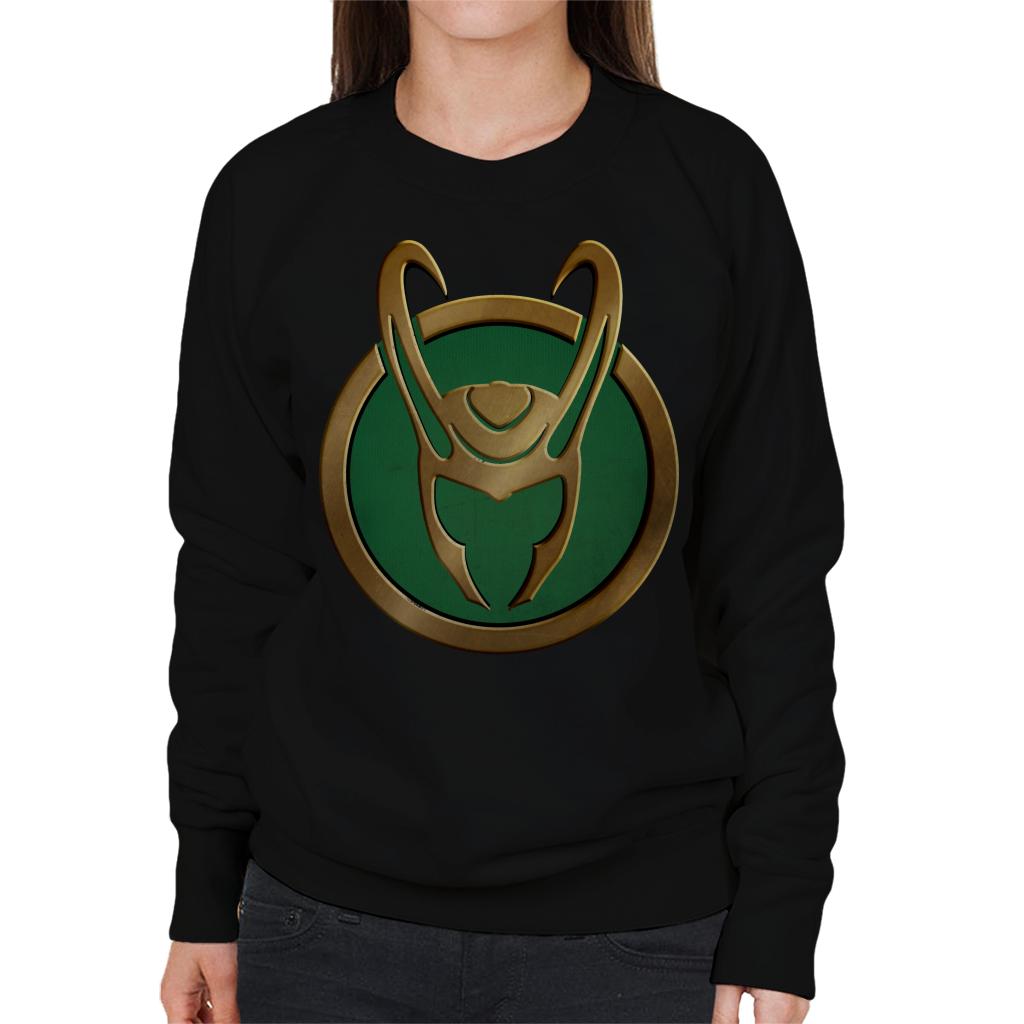 Marvel Loki Gold Horns Helmet Logo Women's Sweatshirt product image 1