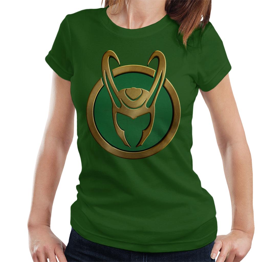 Marvel Loki Gold Horns Helmet Logo Women's T-Shirt product image 8
