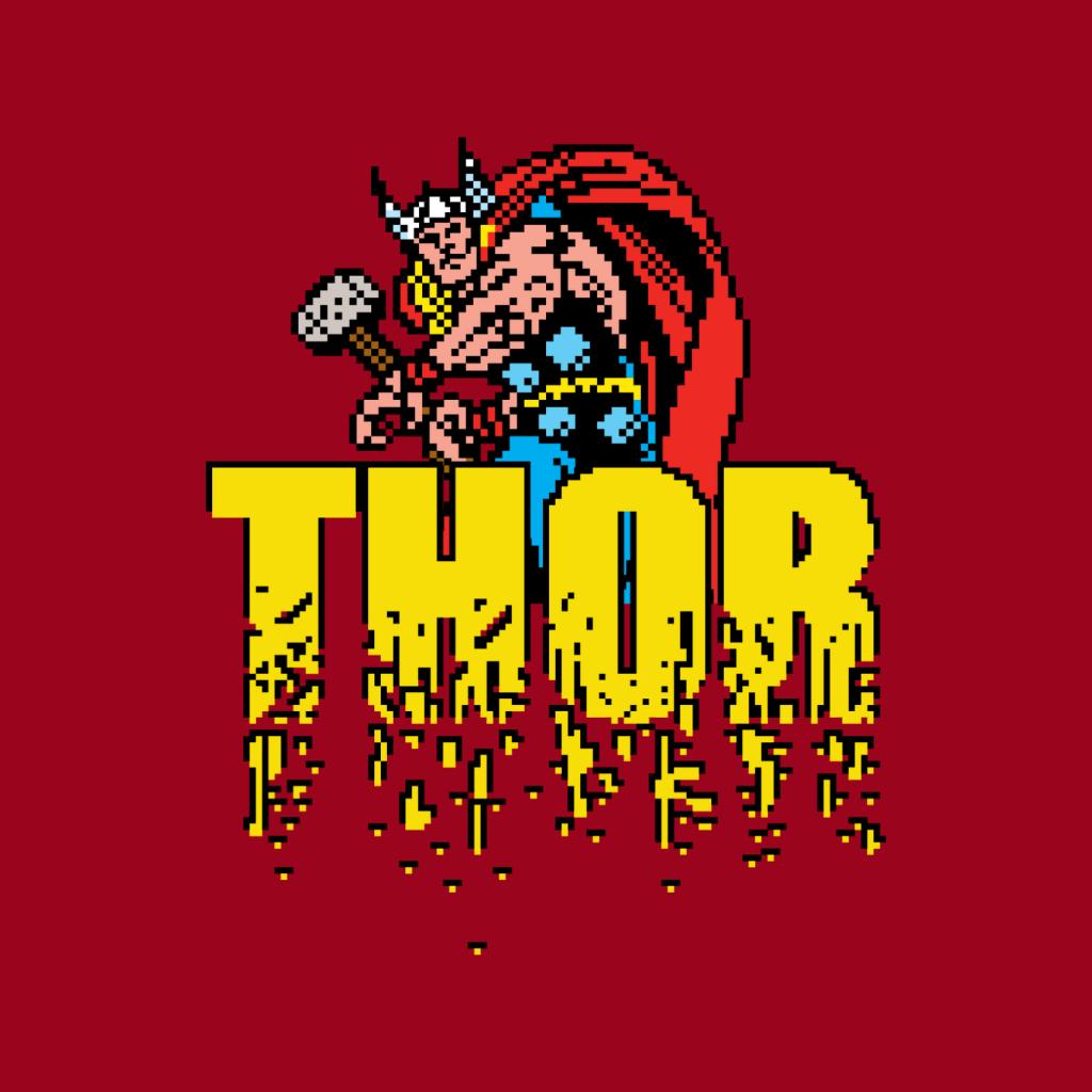 Marvel Thor Retro Pixelated Video Game Avengers Men's product image 9