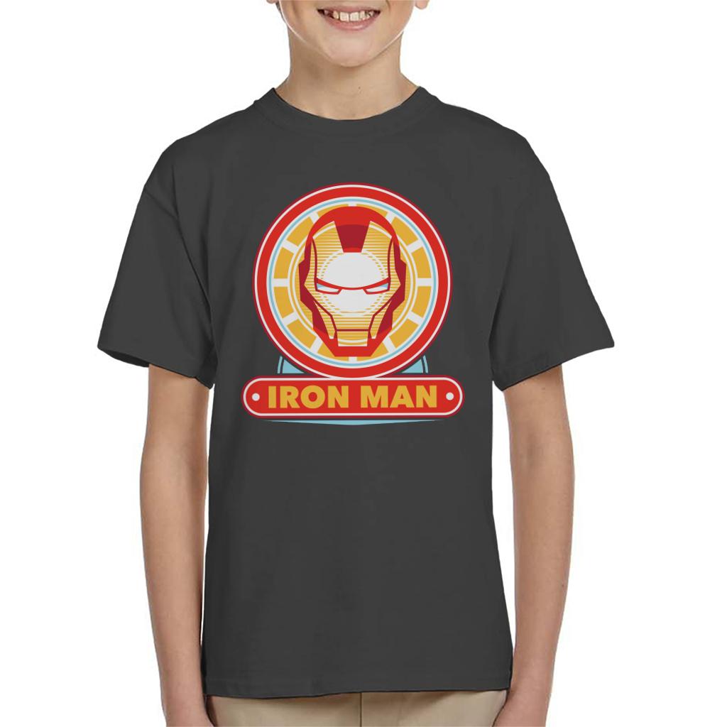 Marvel Iron Man Classic Suit Mask Logo Kid's T-Shirt product image 4