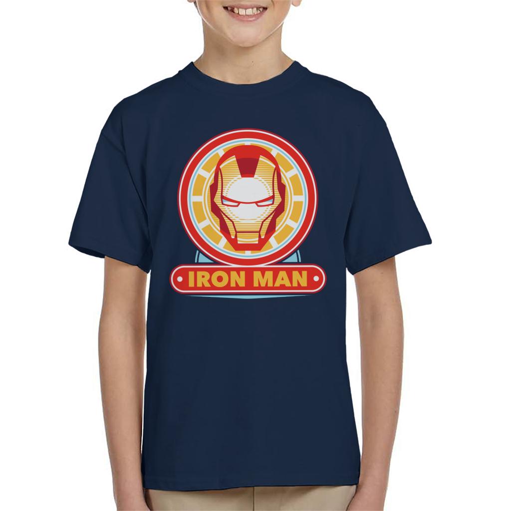 Marvel Iron Man Classic Suit Mask Logo Kid's T-Shirt product image 6
