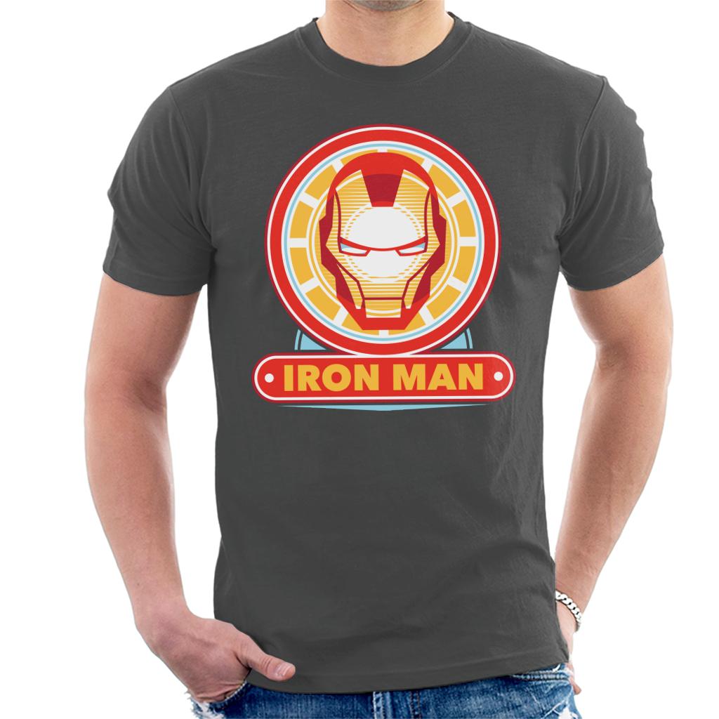 Marvel Iron Man Classic Suit Mask Logo Men's T-Shirt product image 4