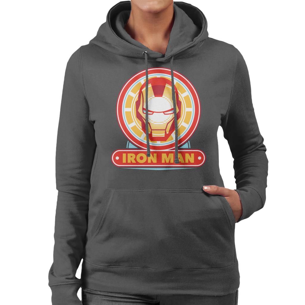 Marvel Iron Man Classic Suit Mask Logo Women's Hooded product image 4