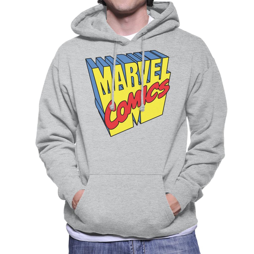 Marvel Comics 1990s 3D Perspective Logo Men's Hooded product image 1