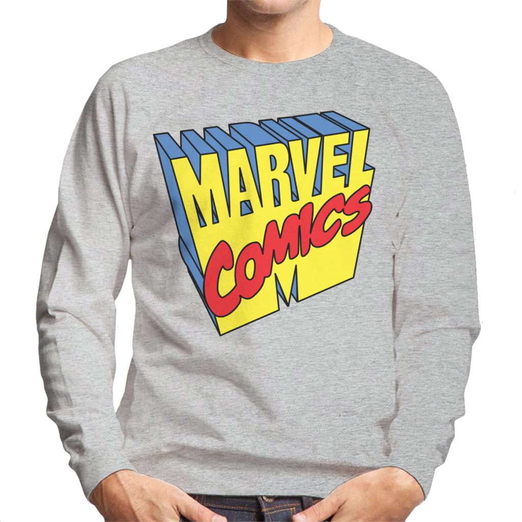 Marvel Comics 1990s 3D Perspective Logo Men's Sweatshirt product image 1