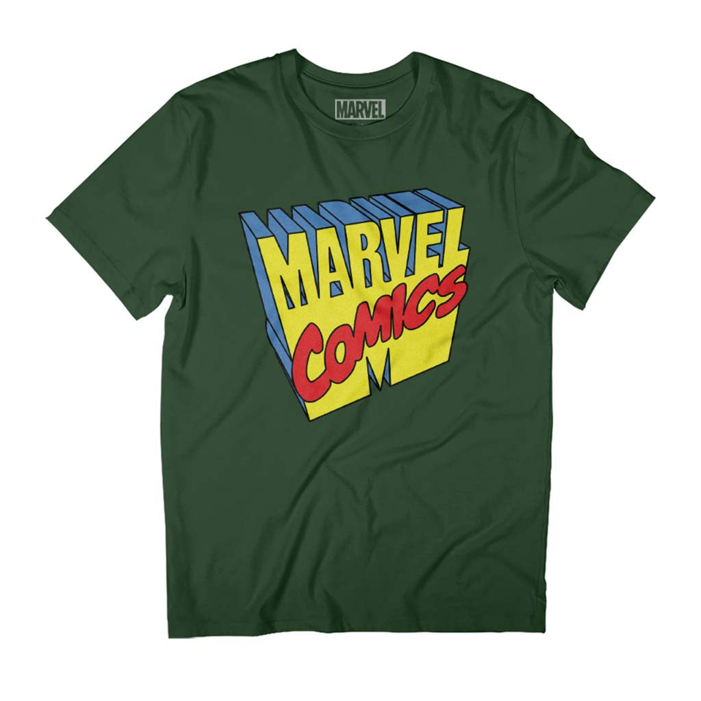 Marvel Comics 1990s 3D Perspective Logo Men's T-Shirt product image 1