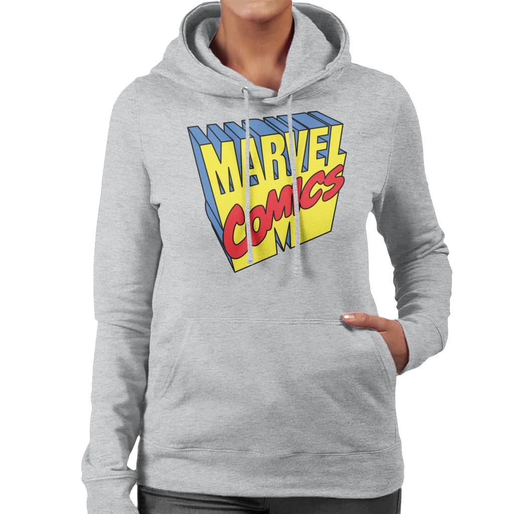 Marvel Comics 1990s 3D Perspective Logo Women's Hooded product image 1
