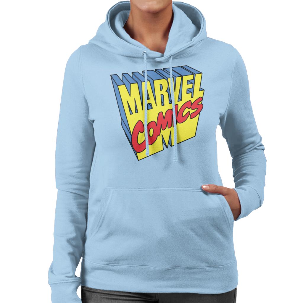 Marvel Comics 1990s 3D Perspective Logo Women's Hooded product image 6
