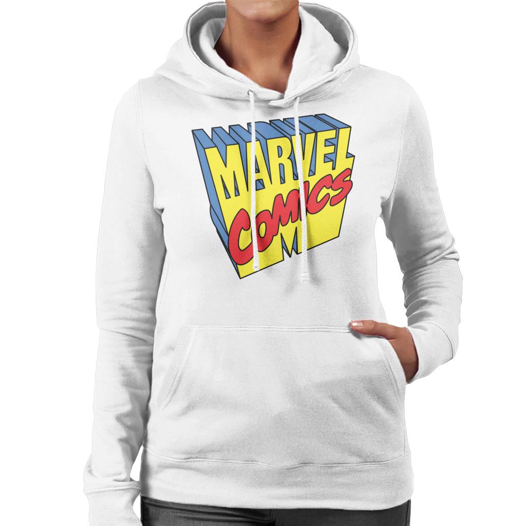 Marvel Comics 1990s 3D Perspective Logo Women's Hooded product image 4