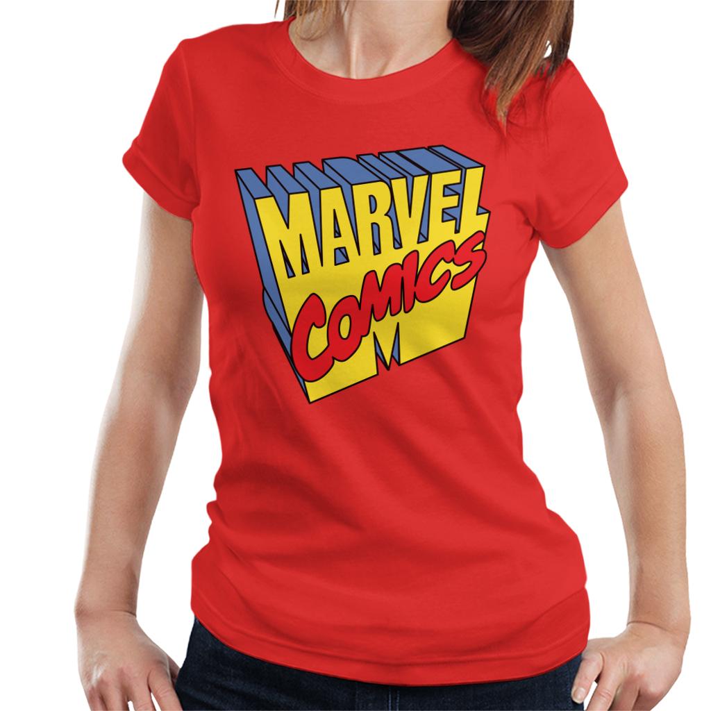 Marvel Comics 1990s 3D Perspective Logo Women's T-Shirt product image 8