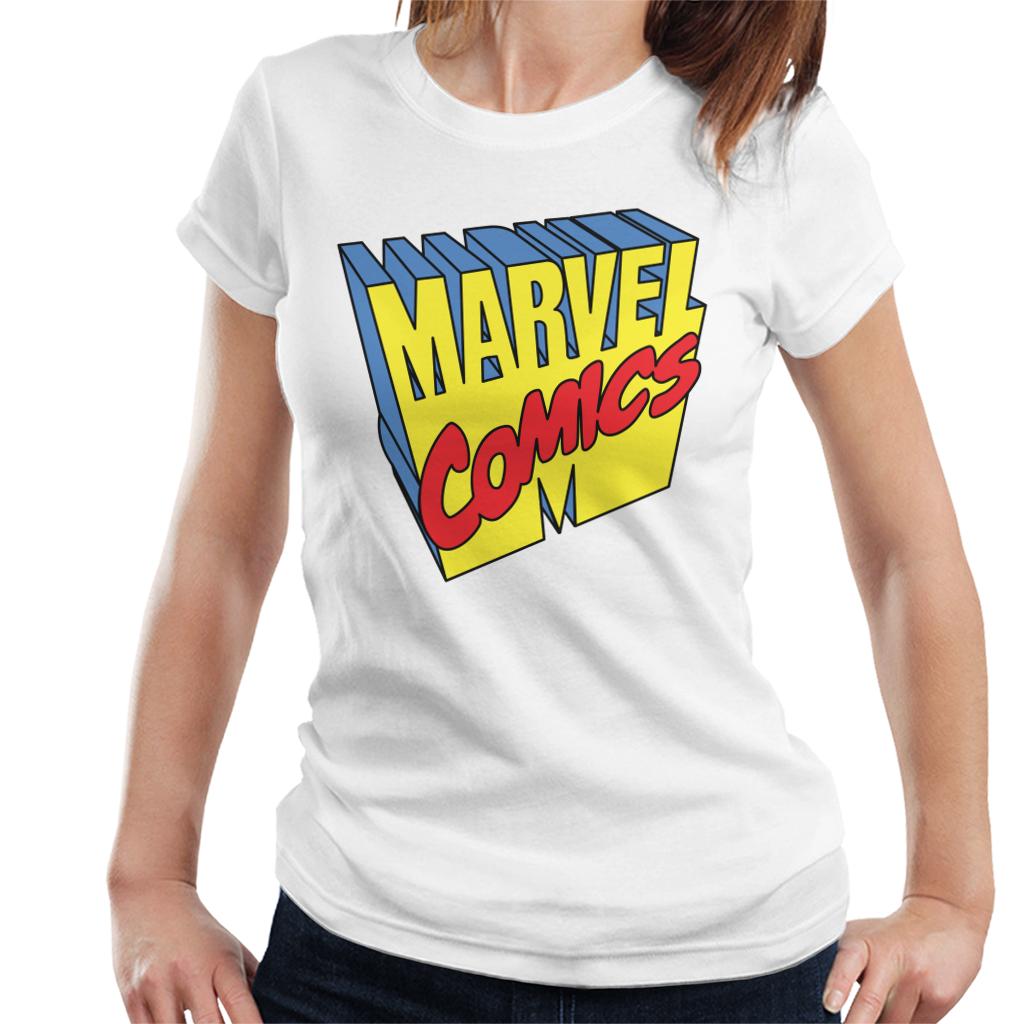 Marvel Comics 1990s 3D Perspective Logo Women's T-Shirt product image 4