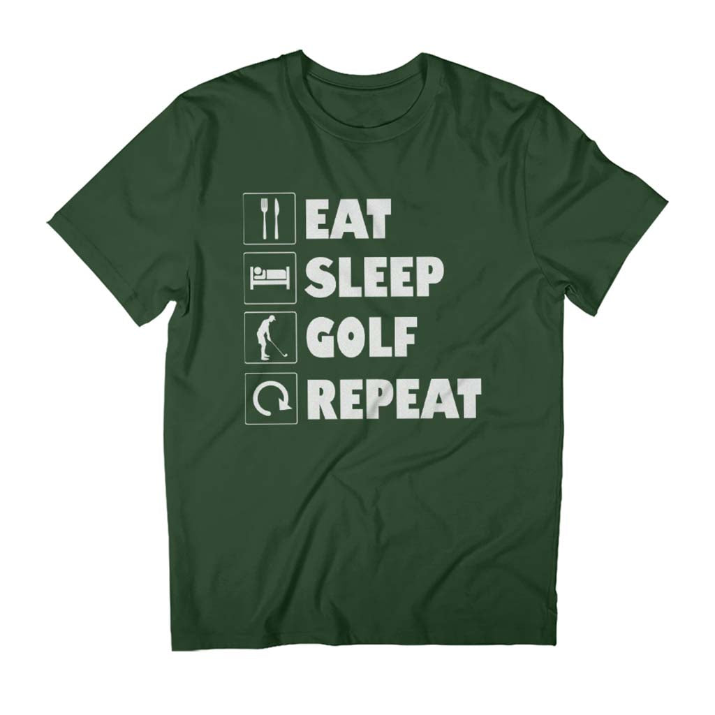 Eat Sleep Golf Repeat White Text Father's Day Men's T-Shirt product image 1