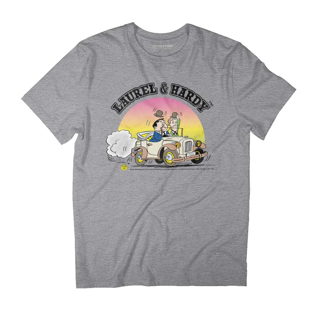 Laurel & Hardy Comic Book Driving Car Men's T-Shirt product image 1
