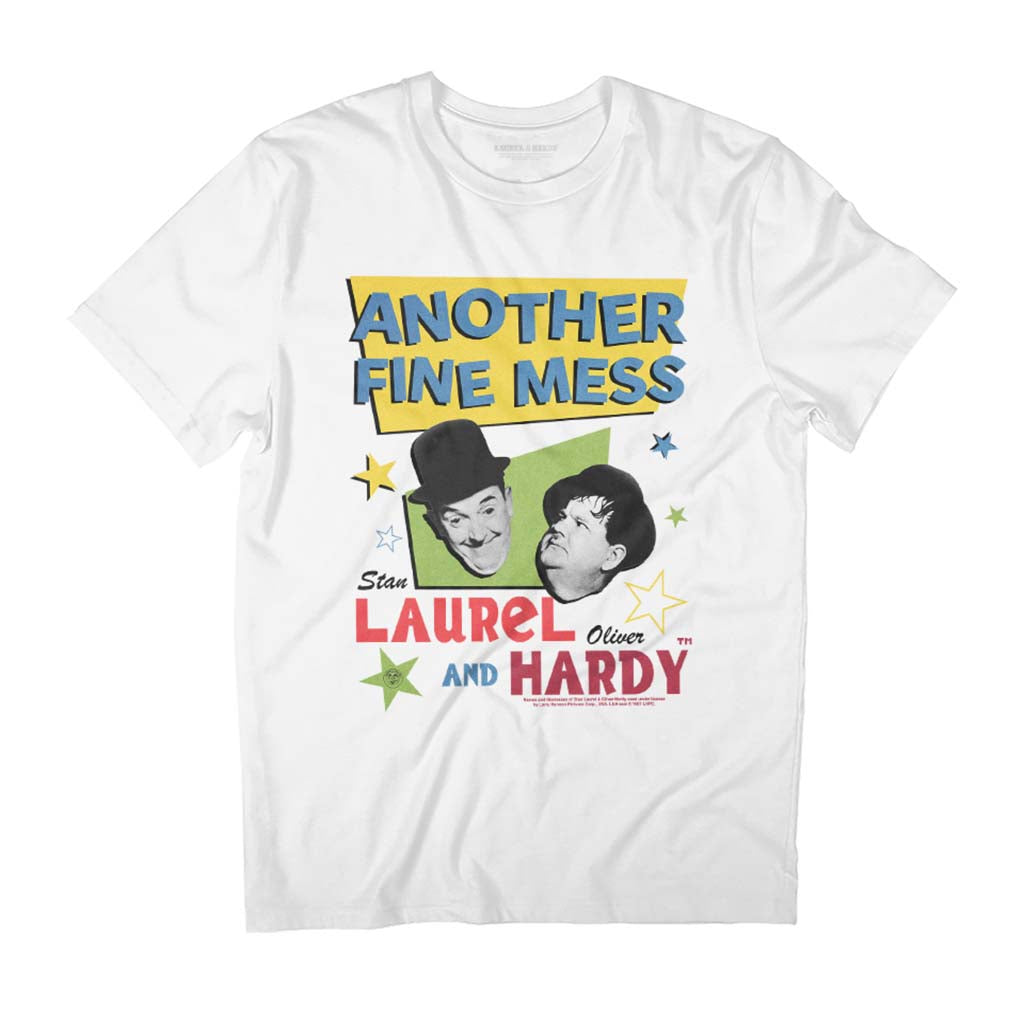 Laurel & Hardy Another Fine Mess Retro Stars Poster Art Men's T-Shirt