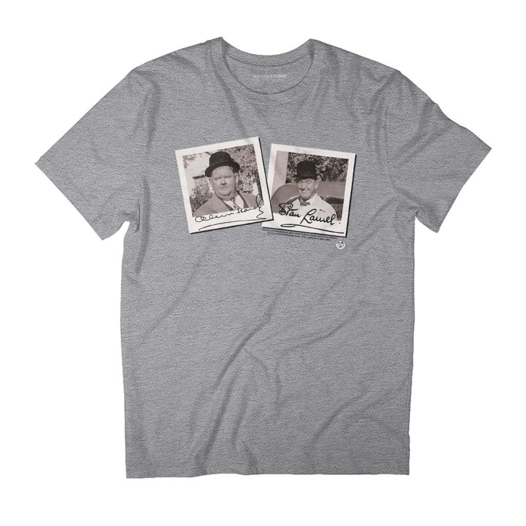 Stan Laurel & Oliver Hardy Retro B&W Photo Men's T-Shirt product image 1