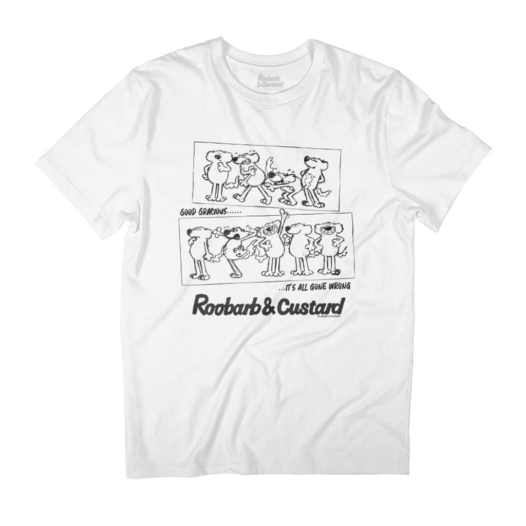 Roobarb & Custard Good Gracious Black Print Men's T-Shirt product image 1