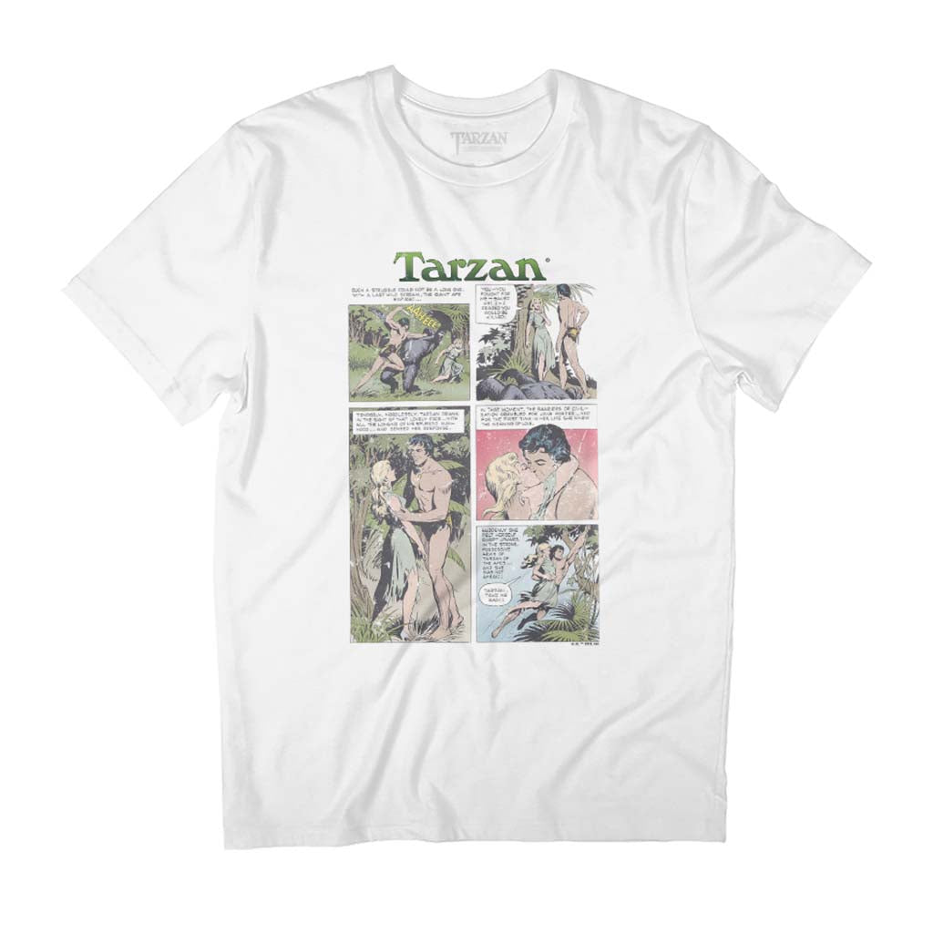 Tarzan Saving Jane Comic Strip Men's T-Shirt product image 1