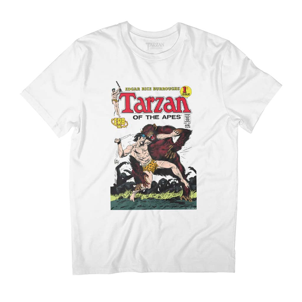 Tarzan Of The Apes Fight Comic Book Cover Art Men's T-Shirt product image 1