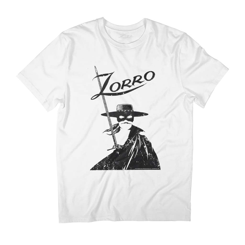 Zorro Hat Mask Sword And Cape Silhouette Men's T-Shirt